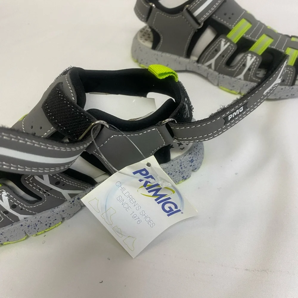 Primigi Children’s Sandals Shoes Adjustable Gray White Green Water Resistant - Picture 6 of 8